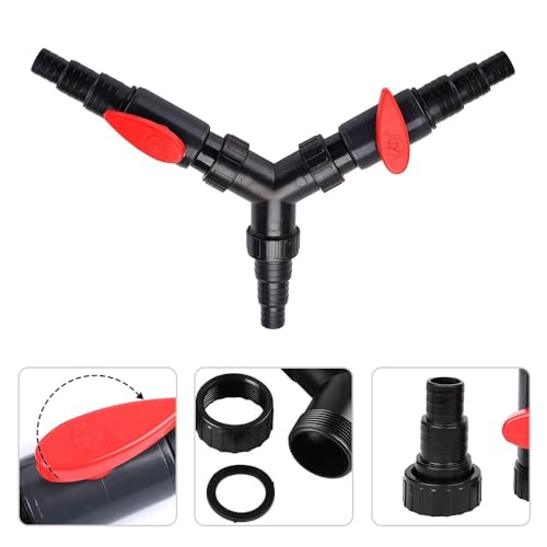 DONGKER 3 Way Hose Connector,Y Distributor Inlet Hose 25/32/38 mm (1"/1.25"/1.5") for Pond Pump Fish Tank Filtration Water Exchange Garden Irrigation - size: ST-02F