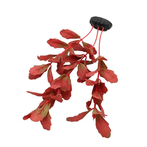 2-Pack 12 Inch Aquarium Silk Aquarium Plants, Artificial Plastic Plant for Small Tank, Goldfish, Fish Hides (Red, 12 Inch) - color: Red