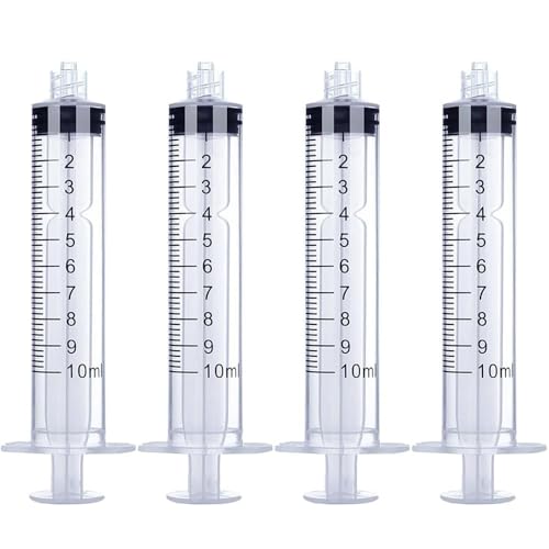 30Pack 10ml Syringe Plastic Luer Lock Syringe Without Needle for Scientific Labs,Feeding Pets Individually Sterile Sealed