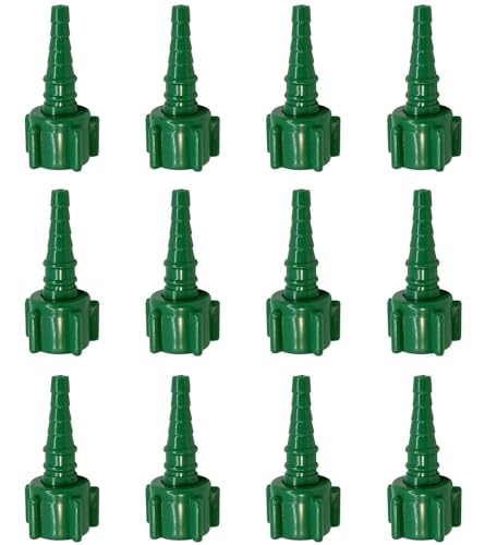 Swivel Barb Adaptor Nipple Nut, Swivel Nipple Christmas Tree Connector, Green Oxygen Tubing Connector (12 Pack)