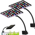 Rossesay 2 Pack Fish Tank Light Clip on LED Aquarium Light 12w 42 LEDs Assemble Aquarium Lamp with White Blue Red Green, 7-14 Inch for 7-22 Inch Planted Tank