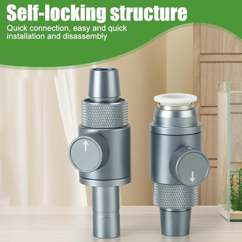 DONGKER Aquarium Double Tap Connector,Aluminum Alloy Quick Release Double Tap Valve with Water Flow Control Knob for Aquarium 12mm/16mm/20mm I.D. Water Pipe - size: 20mm