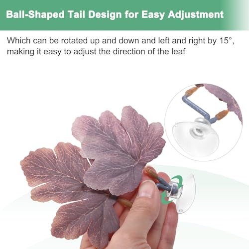M METERXITY 2-Pack Betta Fish Leaf Pad, Hammock Plant Leaf Pad, Realistic Resting Fish Rest Bed for Fish Tank Decorations/Aquarium Accessories/Spawning Grounds [Purple, Grape Leaves-Shaped] - color: Purple