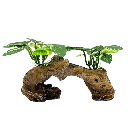 Fish Tank Decorations Aquarium Decor Ornaments Betta Silk Leaf pad Hammock Artifical Driftwood Cave Goldfish Bowl Accessories (Type-D) - color: Type-d