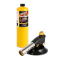 Propane Torch Head Kit with 1x MAPP Gas Tank,4-Flame Blow Torch Head Trigger Start Propane Torch with Igniter MAP Gas Torch Grill Gun on 1-lb Propane Tank Holder for Soldering Brazing Cooking - style: Torch+1xMAPP Gas