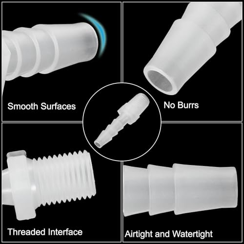 PATIKIL 5/16" Barb x 1/4" G Male Connector, 5 Pcs Plastic Hose Barb Fitting Industrial Hose Barb to Pipe Fitting Connect for Water Liquid Air Fuel - size: 5/16" x 1/4"