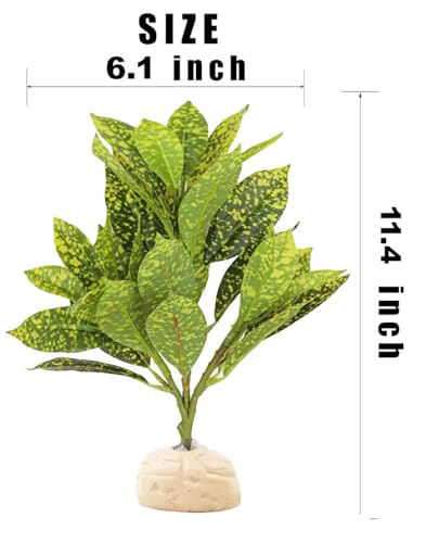 Reptile Plants Terrarium Artificial Leaves Reptile Tank Decorations for Bearded Dragon Lizard Snake Geckos Chameleon Amphibian Habitat Terrarium Decor - color: Golden