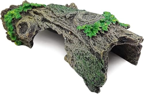 YZHZOM Resin Aquarium Wood Small Reptile Hide Aquarium cave Betta Log Aquarium Ornament pleco cave Snake Hideout (Tree bark)