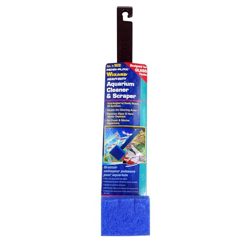 Penn-Plax Wizard Glass Cleaner and Scraper for Glass Aquarium Tanks - 18" (WZ8)
