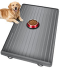 Dog Mat for Food and Water - 39.4" x 27" Large Pet Feeding Mats with Residue Collection Pocket - Waterproof Dog Cat Bowl Mat with High Edges to Prevent Water and Food Spills (Light Grey) - color: Light Grey