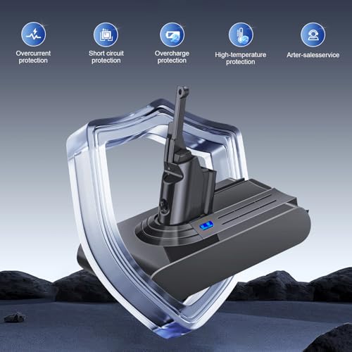 for Dyson V8 Battery Replacement,21.6V 8000mAh Batteries Compatible with Dyson V8 Animal/V 8 Absolute/V 8 Motorhead /V8 Fluffy/SV10,Pre-Filter &Post-Filter &Cleaning Brush Included