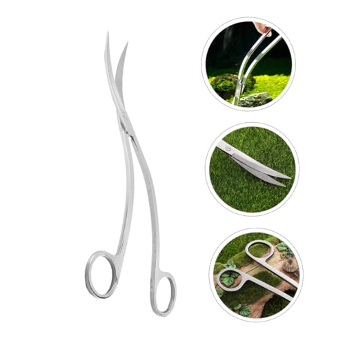 SUPVOX Stainless Steel Wave Scissors for Aquarium Tank Plant Trimming Tool Sharp Blades for Easy Aquatic Plant Maintenance for Professional Aquarists