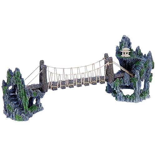 Penn-Plax RRB13 Troll Bridge Aquarium Ornament, 20" x 5" x 8" | Decor Made from Safe and Durable Resin with Amazing detailwork