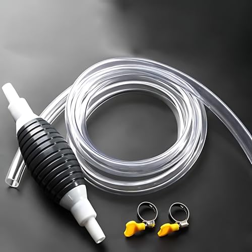 High Flow Siphon Hand Pump Portable Manual Car Fuel Transfer Pump for Gas Gasoline Petrol Diesel Oil Liquid Water Fish Tank with 1M Siphon Hose