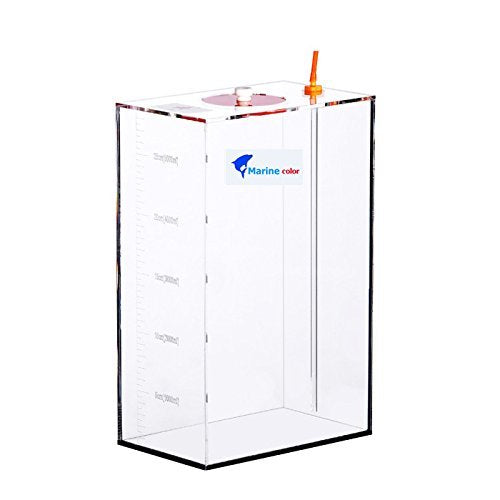 Marine Color Acrylic Liquid Storage Bucket 5L with Quick Connectors for Dosing Pump, Transparent Durable Tank Container 5000mL Capacity Refill Reservoir for Aquarium Reef Marine Freshwater System