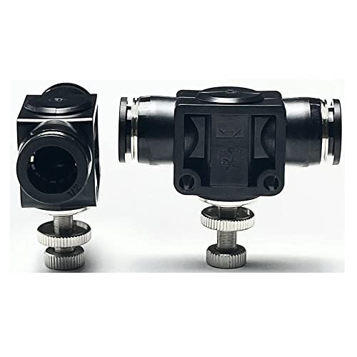 Pneumatic SCF Series 1/2 Inch Tube OD Air Flow Control Valve,Union Pneumatic Speed Control Flow Controller SCF-1/2(Pack of 2) - color: Black, size: 1/2" OD