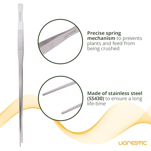 VORESTIC Straight Aquarium Tweezers 23.6 Inch, Stainless Steel Long Tweezers for Fish Tank Planting, Aquascaping, Aquarium Plant Care, Terrarium Tool and Long Fish Tank Planting Tongs - color: Straight