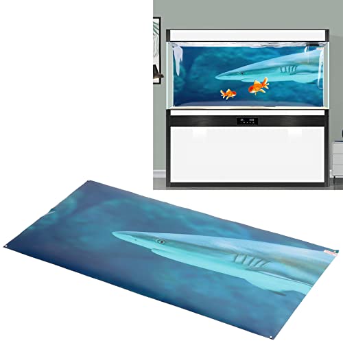 Aquarium Background Paper PVC Self Adhesive 3D Fish Tank Poster, Fade Underwater Scene Sticker with Clear Adhesive Backing for Glass Aquariums and Aquascapes (61 * 30CM) - size: 61*30cm