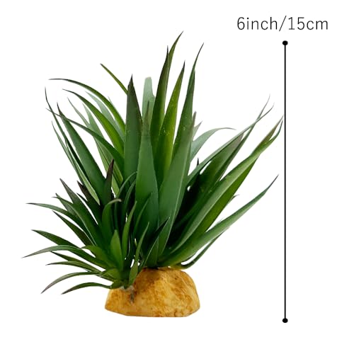 Reptile Artificial Plants Succulent Terrarium Decorative Desert Rainforest Plant Lizard Beard Chameleon Gecko Snake Amphibious Sea Turtle Tank Accessory (Agave-Set) - color: Agave-set