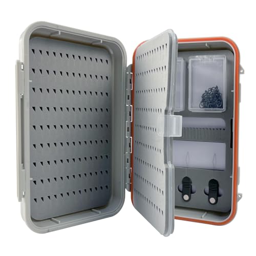 Aventik Large Capacity Waterproof Fly Fishing Box 4-Layer Foam Tackle Fishing Box for Freshwater Saltwater Streamer Storage (H039X) - style: H039X