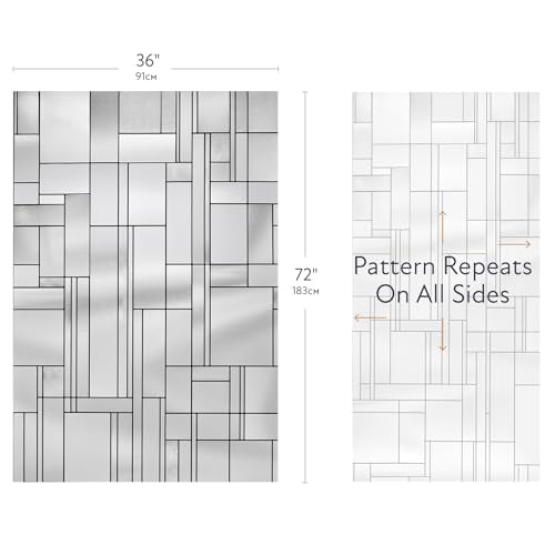 Skyline Window Privacy Film by Artscape - Textured Leaded Glass Design, Static Cling, Day and Night Privacy, UV Protection, Long-Lasting Vinyl, Made in USA - 36 x 72 Inch - color: Skyline