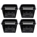 Kisangel 4pcs Aquatic Plant Basket Square Hydroponic Baskets Plastic Slotted Mesh Pond Planting Pots Plastic Net Cups for Balcony Garden,Black