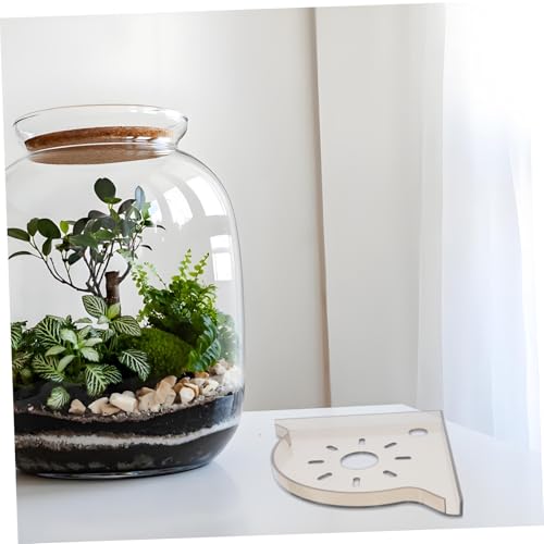 Totority Aquarium Corner Stand Fish Tank Storage Shelf Triangle Fish Tank Corner Rack Plant Holder for Small Spaces - color: Light Brown