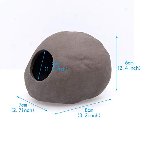 Saim Aquarium Decorations Clay Hiding Breeding Cave Fish Tank Ornaments for Baby Betta Fish Amano Shrimp Cichlid Bonsai to Play, Hide and Rest (Small) - size: Small