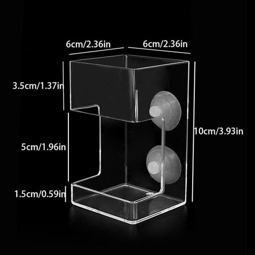 2 PCS Square Fish Feeder with Suction Cup Fish Tank Feed Tray Feeding Tube Supplies Breeder Box for Aquarium