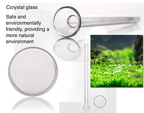 Shrimp Feeding Tube and Dish,2 Cup Clear Crystal Glass Fish Tank Shrimp Feeder Tube Tray - size: 8" + 2 Cups