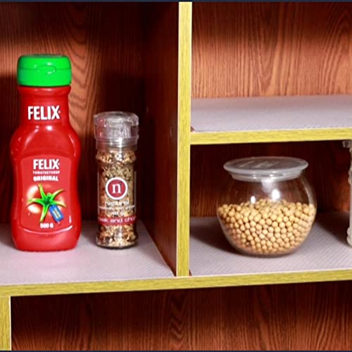 Hersvin Shelf Liners, 23.6x196.9 Inch EVA Non-Adhesive Drawer Mats, Cupboard Pad, Kitchen Cabinet Lining Fridge Cushion for Home Office (Clear/Dot, 60x500cm) - color: Clear Dot, size: 23.6"W x 197"L
