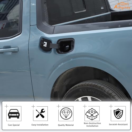 Aunginsy Capless Gas Cap Dirt, Water & Dust Cover Capless Gas Cap Fuel Filler Cover Compatible with Ford Maverick 2022-2024 Cap & Shield Capless Gas Cap Fuel Filler Nozzle Cover Protection Accessories - color: Black