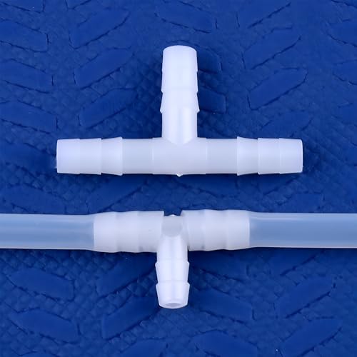 10PCS Plastic 1/2" Hose Barb T Shaped Tee Type 3 Way Equal Barbed Fitting Joint Splicer Mender Union Adapter for Aquarium Air Line Tube - size: 0.5 Inch