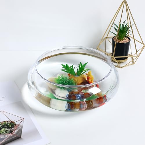 Transparent Acrylic Aquarium .52X9.52X3.93In Desktop Betta Fish Bowl with Clear Design for Home Office Decor and Aquatic Plant Display