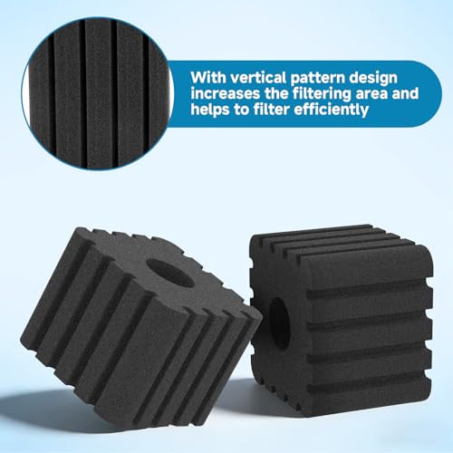 AQQA Aquarium Sponge Filter Replacement Sponges for AQ046-M (2Pack) - size: Replacement for Medium