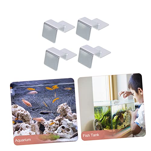 MERRYHAPY 4pcs Lid Support Racks for Fish Tanks Practical Aquarium Cover Clips for Heat Preservation Compatible Turtle and Pet Glass Tanks Elegant Design for Various Aquariums