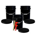 ePackageSupply 5 Gallon Plastic Bucket with Airtight Lid | Made in USA | Food Grade Bucket | BPA-Free | Heavy Duty 90 Mil All Purpose Pail | One 12" Rubber Mallet & One Lid Opener Included | 3 Pack - color: Black, size: 3 Packs