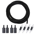 ALEGI 12 Feet Aquarium Airline Tubing Standard with 4 Air Stones and 4 Check Valves for Fish Tank Air Pump, Black