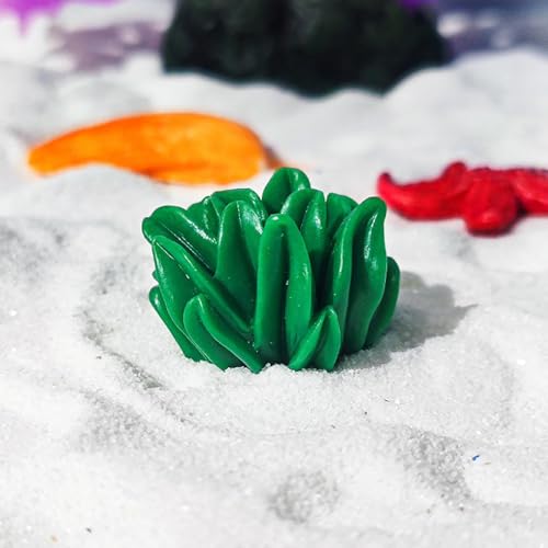 6 Pcs Mini Fish Tank Landscaping, 1.2''Lx0.9''Wx0.7''H Aquarium Decorations, Aquatic Grass Starfish Fish Shrimp Set Package, Micro Landscape