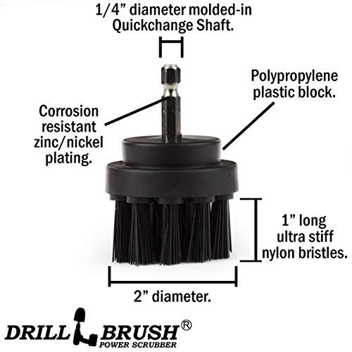 Cleaning Supplies BBQ Grill Brush - Cordless Drill Spin Brush Grill Cleaner - Rust Remover - Household Cleaning Tool for Backyard Accessories - Industrial Cleaning Grade Scrubbing Brush - Nylon Brush - color: Black