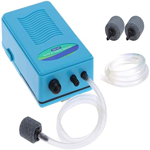 Portable Aquarium Air Pump 2 D Batteries Operated Backup Fish Tank Air Bubbler Power Outage Aerator Emergency Oxygen Diffuser Fish Savior