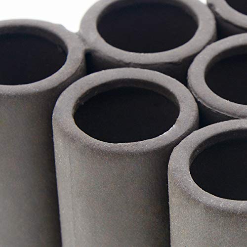 Saim Ceramic Shrimp Shelter Fish Breeding Cave Spawning Tube Ornament Hiding Cave Aquarium Decorations with 3 Fish Decorations for Fish Tank Aquarium (6 Hole Shape)