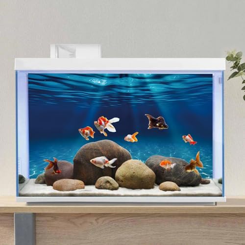 AWERT 30x18 inches Ocean Floor Aquarium Background Undersea Theme Aquarium Background Underwater Fish Tank Background - size: 30x18in/75x45cm