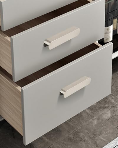 5 Pack Modern Self Adhesive Cabinet Handles 6 Inch Stick On Dresser Pulls No Drill Drawer Pulls Brushed Nickel Peel and Stick Handles for Closet Door Pull Handle - color: C-Brushed Nickel, size: 6 Inch