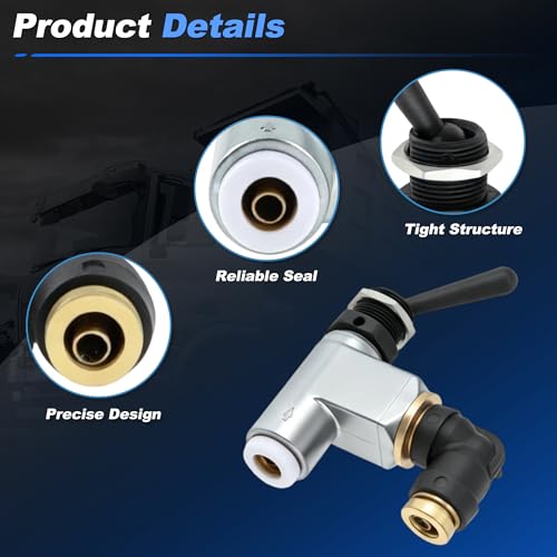 BA14500 Air Toggle Switch, 1/4" Pneumatic Control Valve for Peterbilt Truck Air Control Systems, for Industrial Pneumatic Control Applications