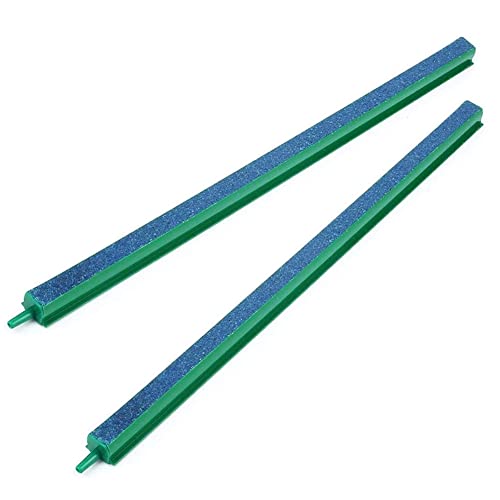 Fish Tank Air Bubble 2-Piece Aquarium Mineral Air Bubble Air Stone Bar Hydroponics 16-Inch, Green/Blue