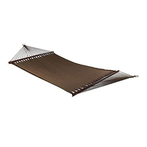 Sunnydaze Soft-Spun Polyester Rope Double Hammock for Outside - 600-Pound Weight Capacity Extra Large Hammock - Mocha - color: Mocha