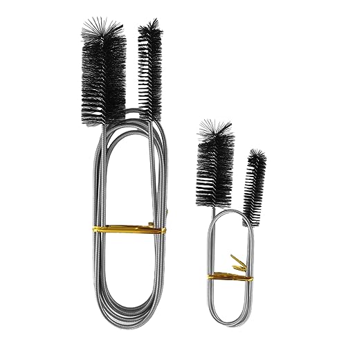 Flexible Long Drain Brush Set, Stainless Steel Tube Cleaning Brushes for Kitchen, Sink, Drain Pipe, with Large Double Elastic Nylon Ends, Cleaning Brushes for Household Use
