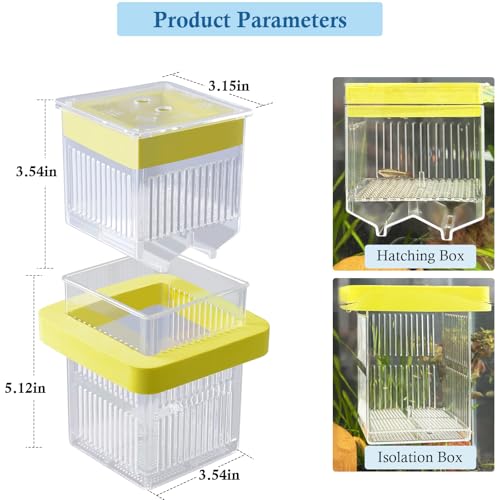 Floating Breeder Box for Fish Tank, Small Fish Tank with Hatchery Incubator and Divider Isolation Box, Fish Tank Separator for Guppy, Betta, Clownfish, Coral, Baby & Injured Fish