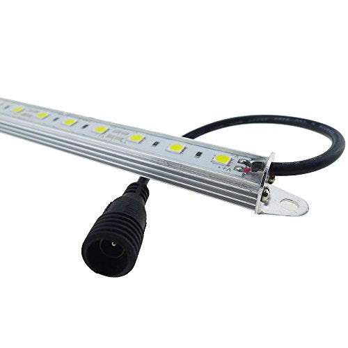 LEDENET® 12" 6500K-7000K White Super Bright 18LEDs 5050 Aquarium LED Strip Lighting Waterproof Aluminum Lighting 12V DC LED Linear Bar Lamp (Cold White, 12" Long) - color: White